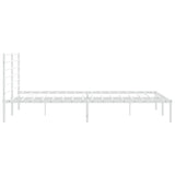 Metal Bed Frame without Mattress with Headboard White 193x203cm 352374