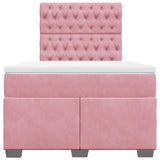 Box Spring Bed with Mattress Pink 120x200 cm Velvet 3290893