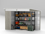 6.5 x 4FT Galvanised Metal Shed with Foundation Kit, Lockable Tool Garden Shed with Double Sliding T3398P314778