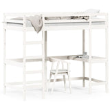 Loft Bed without Mattress White 90x200 cm Solid Wood Pine 842851