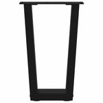 ZNTS Dining Table Legs V-Shape 2 pcs Black 28x cm Steel 4012620