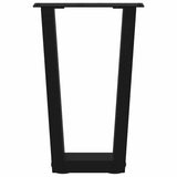 ZNTS Dining Table Legs V-Shape 2 pcs Black 28x cm Steel 4012620