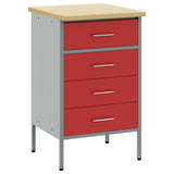 Work Bench with Drawer Red and Grey 50 x 55 x 85 cm 4103461