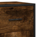 ZNTS Sideboard Smoked Oak 35.5x35x76 cm Engineered Wood and Metal 848961