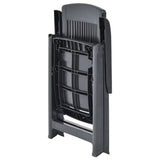 Garden Chair Set of 2 Anthracite Plastic Standard Foldable 48768