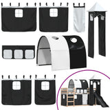 Bunk Bed without Mattress with Slide White and Black 90x200 cm 3284161