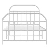 Metal Bed Frame without Mattress with Footboard White 100x190cm 353696
