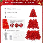 ZNTS 6 FT Artificial Christmas Tree with DIY 100 Warm Lights Battery Operated, 750 Branch Tips and Sturdy 77373624