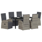 Garden Dining Set with Cushion 7 pcs Grey Poly Rattan 3379503