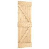 Sliding Door with Hardware Set 70x210 cm Solid Wood Pine 3332604