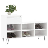 Shoe Cabinet High Gloss White 102x36x60 cm Engineered Wood 831366