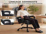 Executive Home Office Chair Reclining Function Footrest Computer Desk Chair High Back, Black T3398P548783