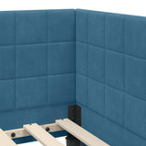 Corner Bed Frame with Headboard Blue 80 cm x 200 cm Velvet 42016367