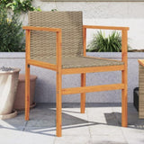 Garden Chairs 2 pcs Beige Poly Rattan&Solid Wood 368710