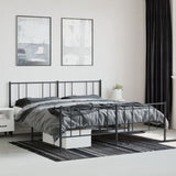Metal Bed Frame without Mattress with Footboard Black 200x200cm 352505