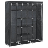 Wardrobe with Compartments and Rods Black 150x45x175 cm Fabric 282453