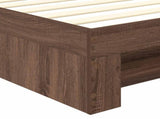Bed Frame with Headboard Brown Oak 90 x 200 cm Engineered Wood 3408808
