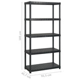 Storage Shelf 5-Tier Black 366x45.7x185 cm Plastic 3059862