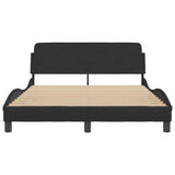 Bed Frame "Dover" Black 135x190 cm Double Velvet 373330
