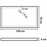 Rectangular ABS Shower Base Tray White 70x120 cm 148905