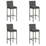 5 Piece Garden Bar Set with Cushions Poly Rattan Grey 3095416