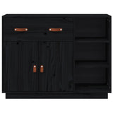 Sideboard Black 98.5x40x75 cm Solid Wood Pine 820141