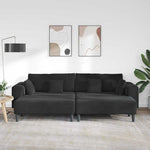 Velvet Sofa with Cushion 3 pcs Black 208 cm Velvet 3335177