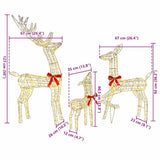 Reindeer Family 3 pcs Warm white 67 x 26 x 127 cm PET 42019051
