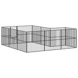Dog Playpen 12 Panels Black Galvanised Steel 3209558