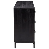 Sideboard Black 110x35x70 cm Solid Pinewood 349922