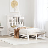 Bookcase Bed without Mattress White 75x190 cm Small Single Solid Wood Pine 3323975