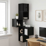 Wall Corner Shelf Black Oak 48 x 48 x 120 cm Engineered Wood 8012229