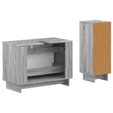 2 Piece Bathroom Cabinet Set EDE Grey Sonoma Engineered Wood 3417663