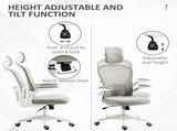 Multi-Adjustable Office Chair, with Lumbar Support, Headrest and Mesh Back - Grey T3398P329884