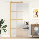 Sliding Door Gold 76x205 cm Frosted ESG Glass and Aluminium 155181