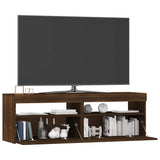 TV Cabinet with LED Lights Brown Oak 120x35x40 cm 815674