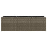 Garden Planter with 3 Pots Grey 105x30x32 cm Poly Rattan 366418