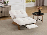 GOMYWAY Accent Chair with Integrated Foldable Ottoman Adjustable Backrest,Stripe Living Room Chair W2678P478610