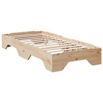 ZNTS Bed Frame No Mattress Stackable 90x190 cm Single Solid Wood 859208