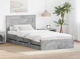 Bed Frame with Drawer Concrete Grey 100 x 200 cm Engineer Wood 3409870