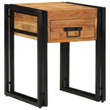 End Table Brown and Black 40 x 40 x 50 cm Solid Acacia Wood 4016714