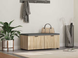 Hall Bench with Cushion with Shelf Sonoma Oak 80 x 38 x 46 cm 891482