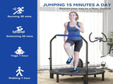 45" Foldable Mini Fitness Trampoline, with Adjustable Foam Handle, Blue T3398P349137