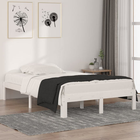 Bed Frame without Mattress White 120x190cm Small Double 810336