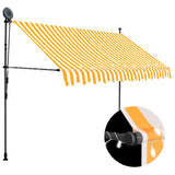 Manual Retractable Awning with LED 300 cm White and Orange 145859