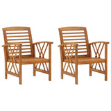 Garden Chair Set of 2 Natural Wood Solid acacia wood Standard 310266
