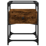 Bedside Cabinets 2 pcs Smoked Oak 40x40x55 cm Engineered Wood 846079