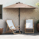 Garden Parasol Taupe 294 x 150 x 224 cm Polyester and Steel 42003270