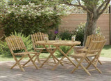 Garden Chair 4 pcs Natural Bamboo 42028078