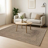 Area Rugs Natural and Black 300 x 300 cm Jute 42010507